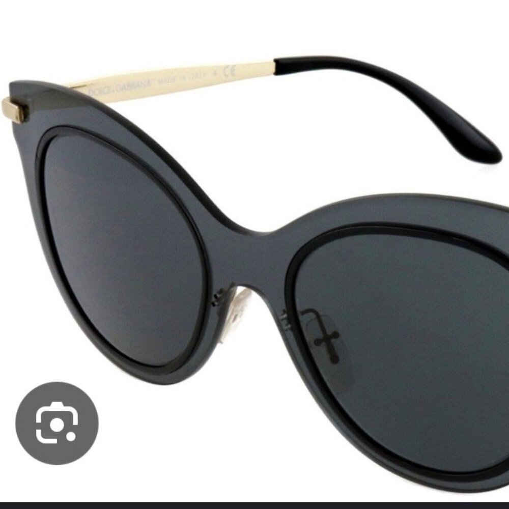 Dolce & Gabbana Cat Eye DG2172 02/87 Gray Gold Translucent Sunglasses Italy